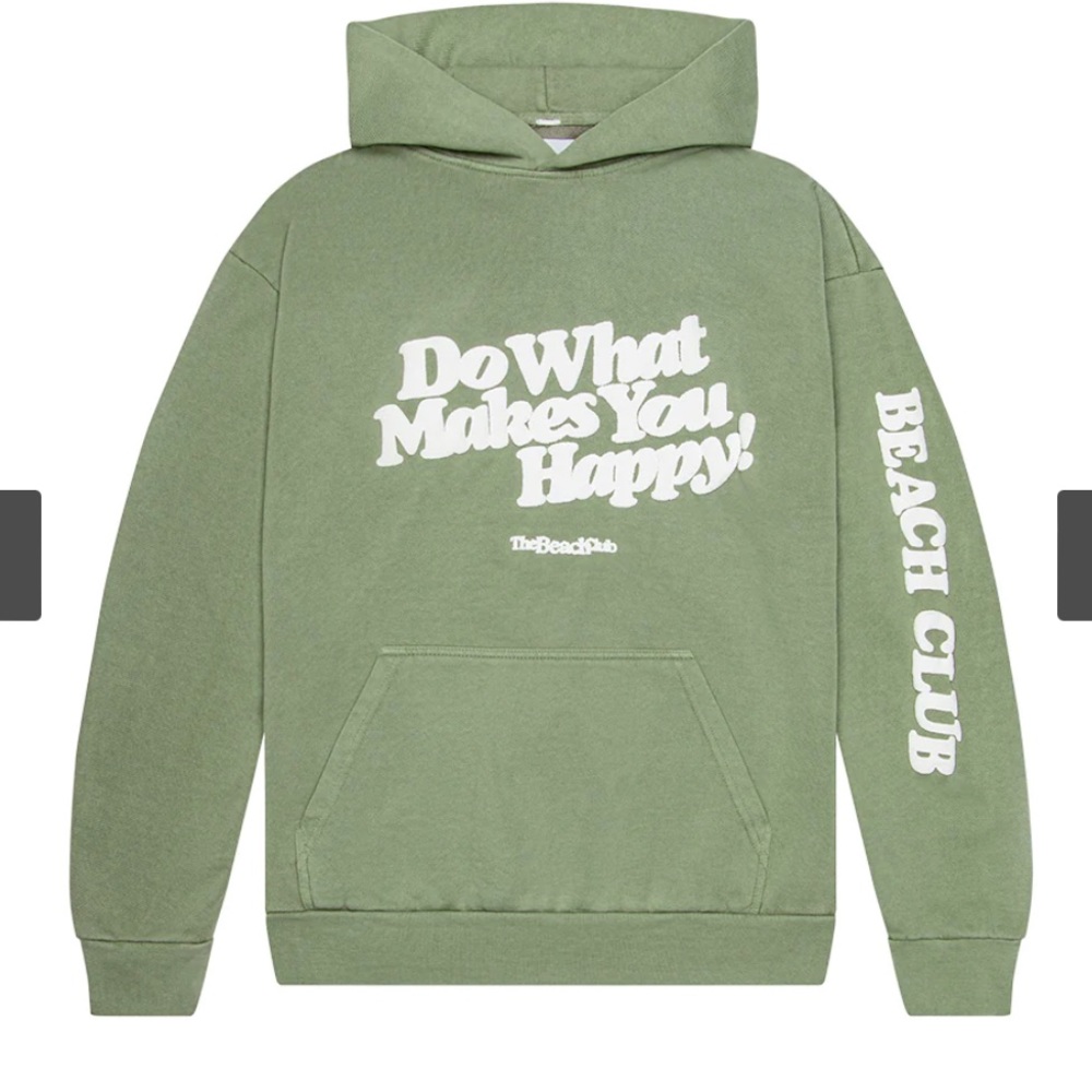 Beach Club Do What Makes you Happy Green Hoodie